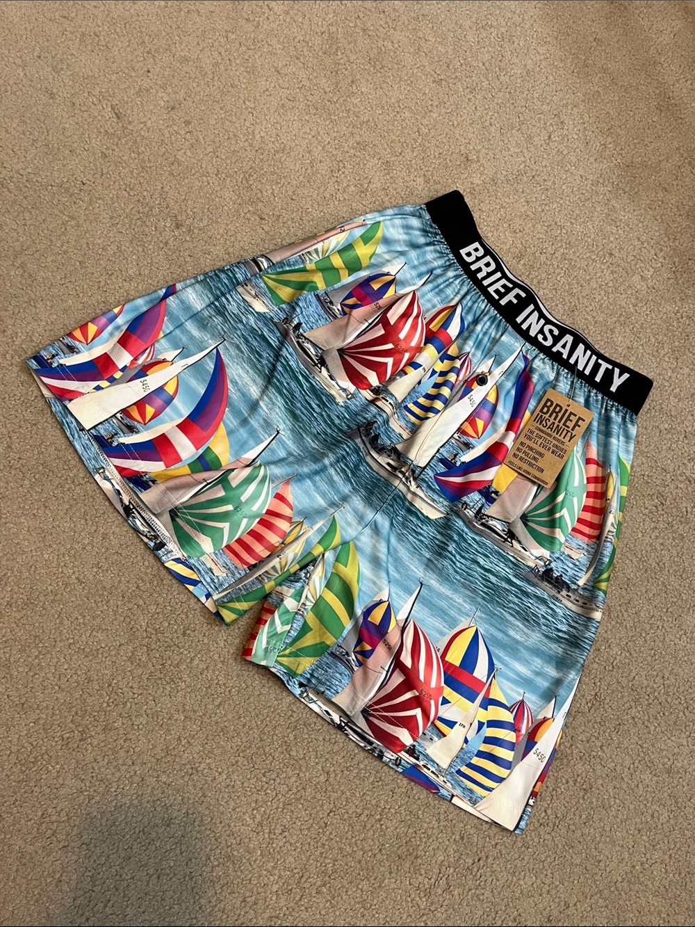 Brief Insanity Men’s Boxers Sailboat Regatta size small NWT